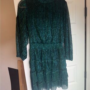 MSK Shimmering Teal Long Sleeve Dress